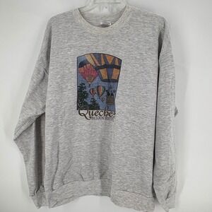 Vintage Quebec Balloon Festival Sweatshirt Hanes Comfortblend Gray‎ Adult Large